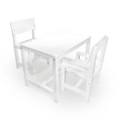 Детский растущий комплект стол и два стула  Я САМ "Лофт" (Белый, Белый) в Полевском - polevskoy.mebel24.online | фото 2