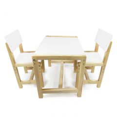 Детский растущий комплект стол и два стула  Я САМ "Лофт" (Белый, Сосна) в Полевском - polevskoy.mebel24.online | фото 1
