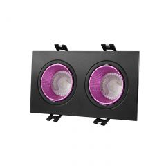 DK3072-BK+PI Встраиваемый светильник, IP 20, 10 Вт, GU5.3, LED, черный/розовый, пластик в Полевском - polevskoy.mebel24.online | фото