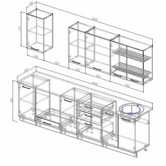 Кухонный гарнитур Антрацит 2800 (Стол. 26мм) в Полевском - polevskoy.mebel24.online | фото 2