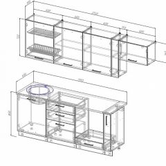 Кухонный гарнитур Лофт 2550 (Стол. 26мм) в Полевском - polevskoy.mebel24.online | фото 2