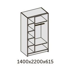 ИННЭС-5 Шкаф-купе 2-х дв. 1400 (2дв. Ф1 - бодега белая) в Полевском - polevskoy.mebel24.online | фото 2