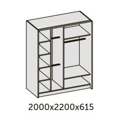 ИННЭС-5 Шкаф-купе 2-х дв. 2000 (2 дв. Ф3 - венге вст. экокожа корич) в Полевском - polevskoy.mebel24.online | фото 2