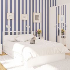 Камелия спальня № 7 Кровать 900 + Стол косметический + Зеркало + Комод, цвет белый, сп.м. 900х2000 мм., б/м, основание есть в Полевском - polevskoy.mebel24.online | фото 5