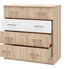БЕАТРИС Комод К800 (Дуб Сонома светлый/Белый глянец) в Полевском - polevskoy.mebel24.online | фото 2