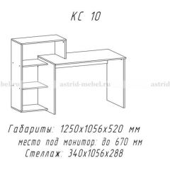 Компьютерный стол №10 (Анкор белый) в Полевском - polevskoy.mebel24.online | фото 1