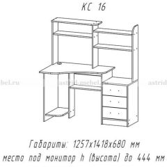 Компьютерный стол №16 (Анкор темныйанкор темный) в Полевском - polevskoy.mebel24.online | фото 1