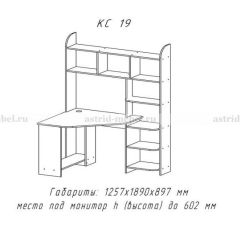 Компьютерный стол №19 (Анкор темный) в Полевском - polevskoy.mebel24.online | фото 3