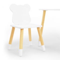 Комплект детской мебели стол и два стула Мишутка (Белый/Белый/Береза) в Полевском - polevskoy.mebel24.online | фото