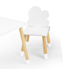 Комплект детской мебели стол и два стула Облачко (Белый/Белый/Береза) в Полевском - polevskoy.mebel24.online | фото