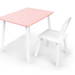 Комплект детской мебели стол и стул Корона (Розовый/Белый/Белый) в Полевском - polevskoy.mebel24.online | фото 2