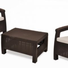 Комплект мебели Корфу Уикенд (Corfu Weekend) коричневый - серо-бежевый * в Полевском - polevskoy.mebel24.online | фото