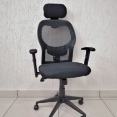 Кресло Barneo K-128 для персонала (черная ткань черная сетка) в Полевском - polevskoy.mebel24.online | фото