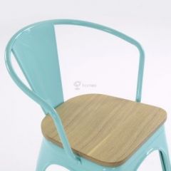 Кресло Barneo N-245 Tolix style Wood  (RAL6027 бирюзовый) в Полевском - polevskoy.mebel24.online | фото 3