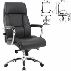 Кресло BRABIX PREMIUM "Phaeton EX-502" (кожа с компаньоном, хром, черное) 530882 в Полевском - polevskoy.mebel24.online | фото 2