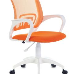 Кресло BRABIX "Fly MG-396W", пластик белый, сетка, оранжевое, 532401, MG-396W_532401 в Полевском - polevskoy.mebel24.online | фото