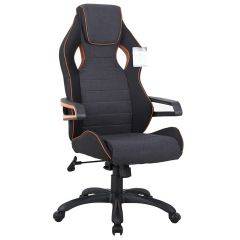Кресло компьютерное BRABIX Techno Pro GM-003 (ткань черное/серое, вставки оранжевые) 531813 в Полевском - polevskoy.mebel24.online | фото