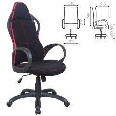 Кресло офисное BRABIX PREMIUM "Force EX-516" (ткань черное/вставки красные) 531571 в Полевском - polevskoy.mebel24.online | фото 1