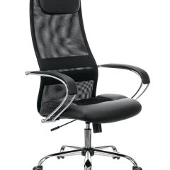Кресло офисное BRABIX PREMIUM "Stalker EX-608 CH" (хром, ткань-сетка/кожзам, черное) 532091 в Полевском - polevskoy.mebel24.online | фото