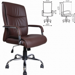 Кресло офисное BRABIX "Space EX-508" (экокожа, хром, коричневое) 531164 в Полевском - polevskoy.mebel24.online | фото 4