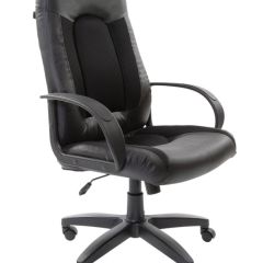 Кресло офисное BRABIX "Strike EX-525" (экокожа черная, ткань черная) 531381 в Полевском - polevskoy.mebel24.online | фото