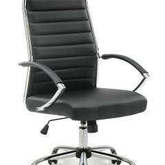 Кресло офисное BRABIX "Style EX-528", экокожа, хром, черное, 531947 в Полевском - polevskoy.mebel24.online | фото