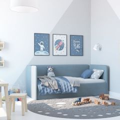 Кровать-диван Leonardo 160*70 (Голубой) + боковина в Полевском - polevskoy.mebel24.online | фото 5