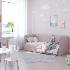 Кровать-диван Leonardo 160*70 (Розовый) + боковина в Полевском - polevskoy.mebel24.online | фото 5