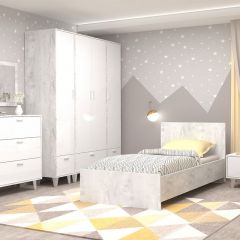 Кровать Эго арт. 032 (900*2000) Бетон светлый в Полевском - polevskoy.mebel24.online | фото 2
