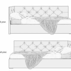 Кровать угловая Лэсли интерьерная +основание (120х200) в Полевском - polevskoy.mebel24.online | фото 2