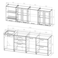 Кухонный гарнитур Лоретта компакт 2200 мм в Полевском - polevskoy.mebel24.online | фото 2