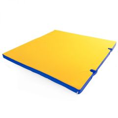 Мат гимнастический 1х1х0,05м с вырезом под стойки цв. синий-желтый в Полевском - polevskoy.mebel24.online | фото 1