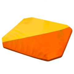 Мат гимнастический 1,3x1,3x0,05м складной скошенные углы цв.оранжевый-желтый в Полевском - polevskoy.mebel24.online | фото