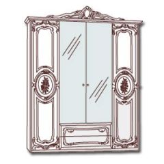 Шкаф 4-х дверный с зеркалами (01.144) Роза (могано) в Полевском - polevskoy.mebel24.online | фото 3