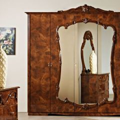 Шкаф 5-и дверный с зеркалами (20.145) Тициана (орех) в Полевском - polevskoy.mebel24.online | фото 2