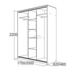 МИРАЖ 17.1 (620) 1 зеркало Шкаф для платья и белья в Полевском - polevskoy.mebel24.online | фото 5