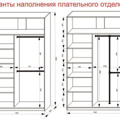 Шкаф-купе 1400 серии SOFT D8+D2+B2+PL4 (2 ящика+F обр.штанга) профиль «Графит» в Полевском - polevskoy.mebel24.online | фото 7