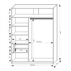 Шкаф-купе 1500 серии NEW CLASSIC K3+K3+B2+PL1 (2 ящика+1 штанга) профиль «Капучино» в Полевском - polevskoy.mebel24.online | фото 3