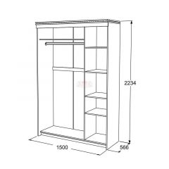 Шкаф-купе 3-х дверный Ольга-13 (1500) в Полевском - polevskoy.mebel24.online | фото 2