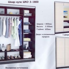 Шкаф-купе ШКО-3 1800 мм зеркало/ЛДСП/зеркало в Полевском - polevskoy.mebel24.online | фото 5