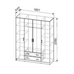 Шкаф ШК 1 (Дуб Золотой) в Полевском - polevskoy.mebel24.online | фото 2