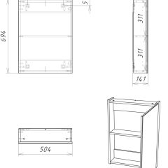 Шкаф-зеркало Мечта 50 Дуб сонома АЙСБЕРГ (DM2318HZ) в Полевском - polevskoy.mebel24.online | фото 7