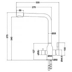 Смеситель д/кухни MELANA-F610304 Stello нерж.сталь, с переключателем на фильтр, однорычажный, сатин в Полевском - polevskoy.mebel24.online | фото 4