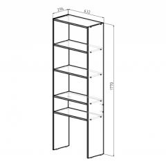 Стеллаж Элемент-1 (дуб сонома) в Полевском - polevskoy.mebel24.online | фото 2