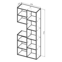 Стеллаж Элемент-2 (дуб сонома) в Полевском - polevskoy.mebel24.online | фото 5