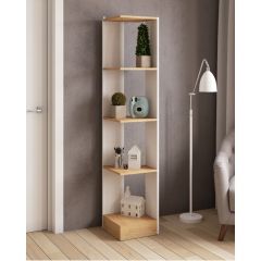 Стеллаж СТМ-1 ЛДСП Белый/ЛДСП Дуб крафт золотой в Полевском - polevskoy.mebel24.online | фото