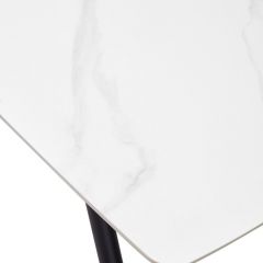 Стол RIVOLI 140 MATT WHITE MARBLE SOLID CERAMIC / BLACK, ®DISAUR в Полевском - polevskoy.mebel24.online | фото 9