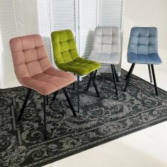 Стул CHILLI SQUARE BLUVEL-03 светло-серый, велюр / черный каркас М-City в Полевском - polevskoy.mebel24.online | фото 5