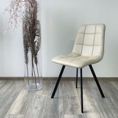 Стул CHILLI SQUARE HK017-02 серо-бежевый, PU/ черный каркас М-City в Полевском - polevskoy.mebel24.online | фото 2