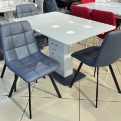 Стул CHILLI SQUARE HK017-09 серо-черничный, PU/ черный каркас М-City в Полевском - polevskoy.mebel24.online | фото 6